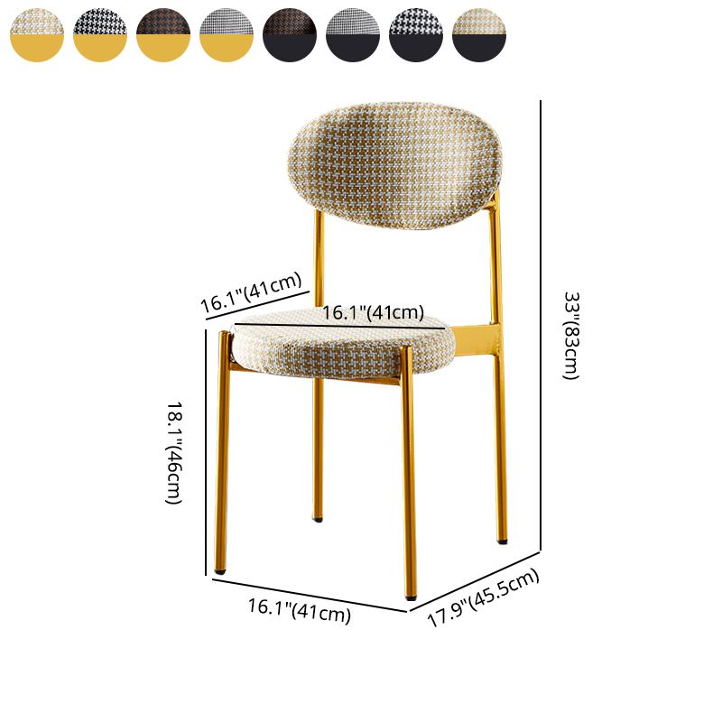 Silla de comedor de cocina estilo Glam, sillas laterales sin brazos de comedor de metal
