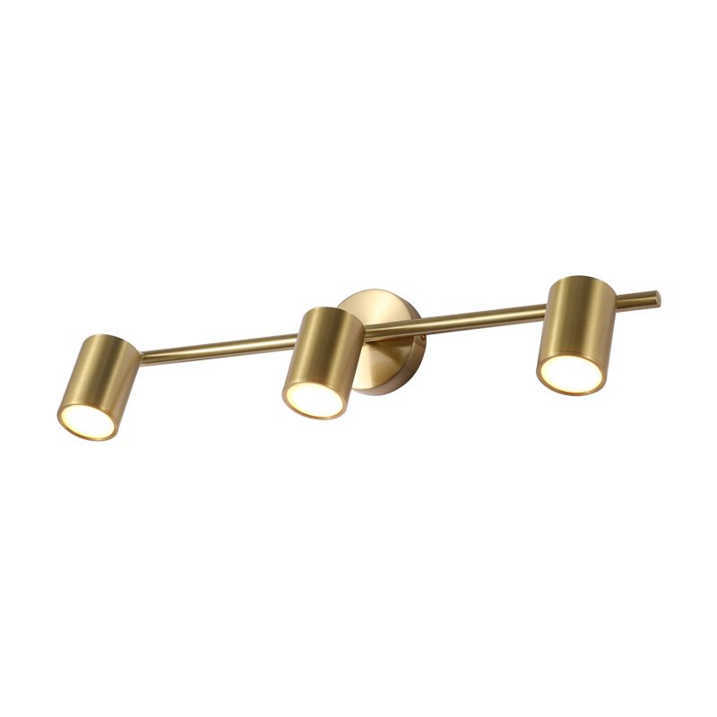 Gold Cylinder Mirror Light Modern Style Metal Wall Mount Lighting Fixture