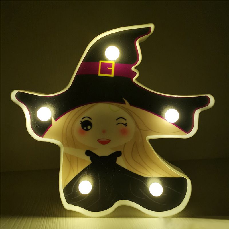 Horror Element Night Light Simple Plastic Battery Operated LED Black Nightstand Lighting