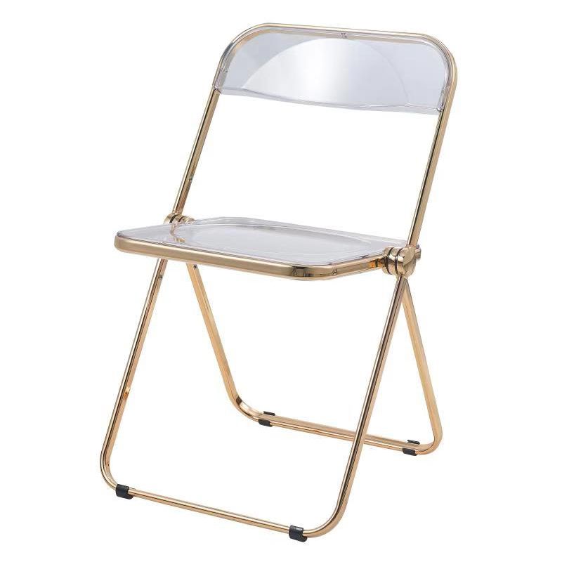 Chaise sans bras de salle à manger en plastique de style industriel, chaise de salle à manger simple à dossier ouvert