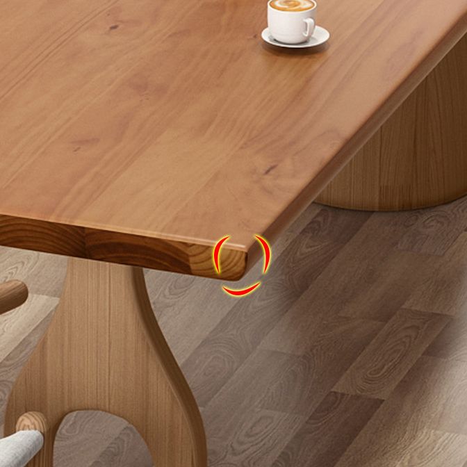 Modern Pine Wood Table for Restaurant Rectangle Dining Table with 3 Legs