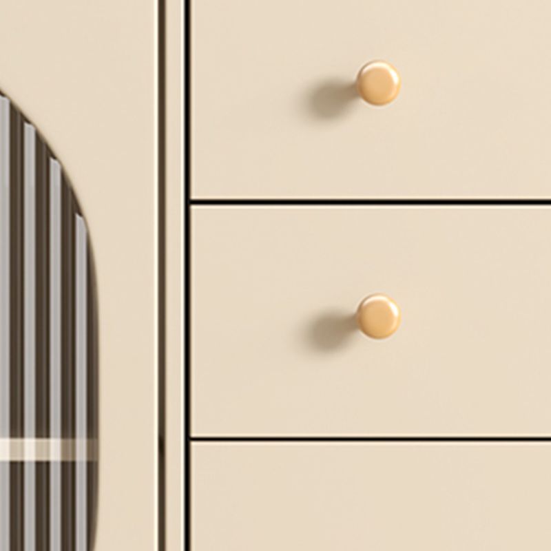 Beige Contemporary Dining Buffet Kitchen Sideboard with Cabinets