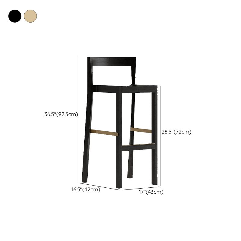 Solid Wood Bar Stools Designer Style Stackable Bar Stool with Backrest