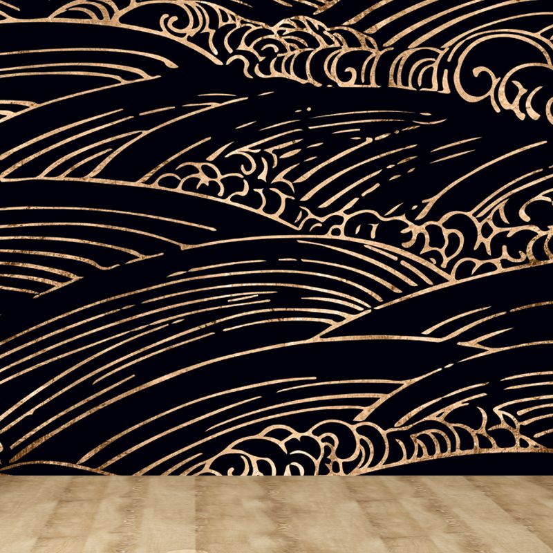 Soft Color Moire Pattern Mural Wallpaper Stain-Proofing Modern Bathroom Wall Covering