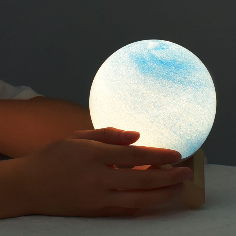 Glass Round Shape Table Lamp Modern Style 1 Light Table Lamp Fixture