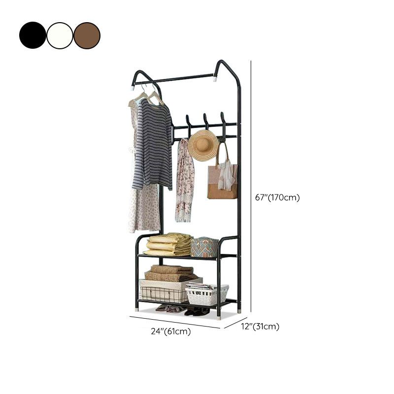 Industrial Style Hall Stand Metal Free Standing Hall Stand with Hooks