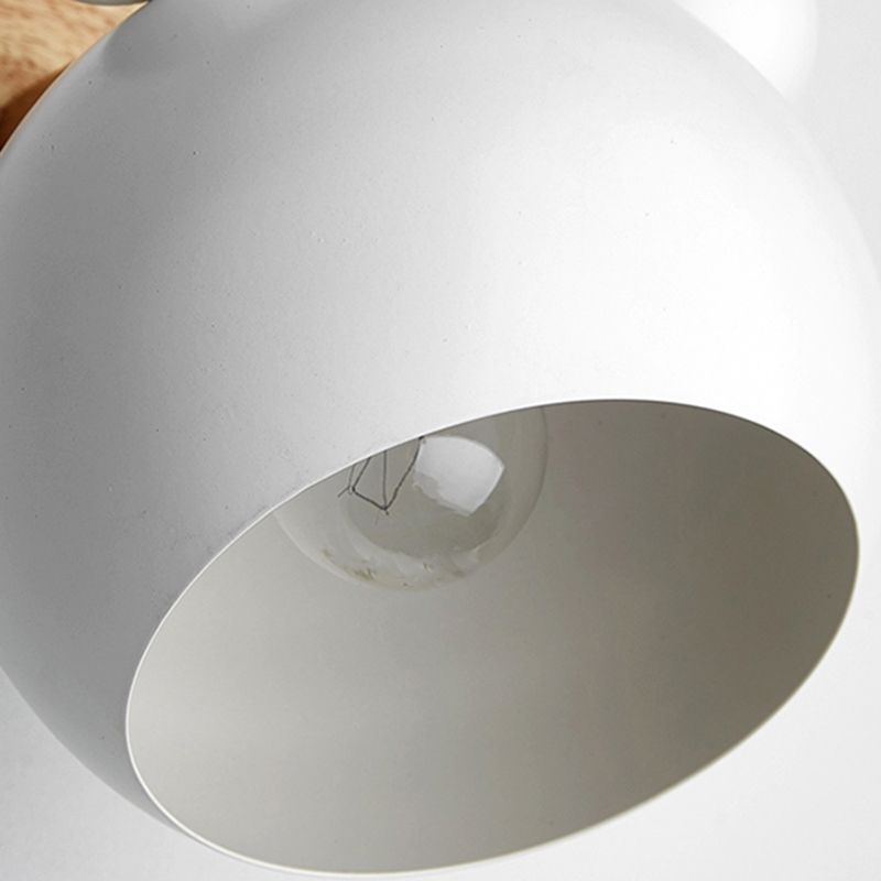 Wrought Iron Macaron Wall Sconce in Modern Concise Style Wooden Geometric Wall Lamp for Bedroom