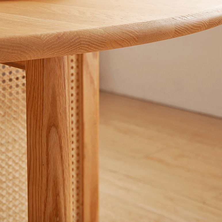 Solid Wood Dining Table Set 1/3/5 Pcs Round Dining Table with Windsor Chairs