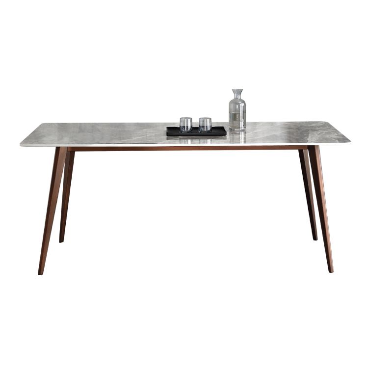 Mid-Century Modern Sintered Stone Table 4 Legs Rectangle Table for Home