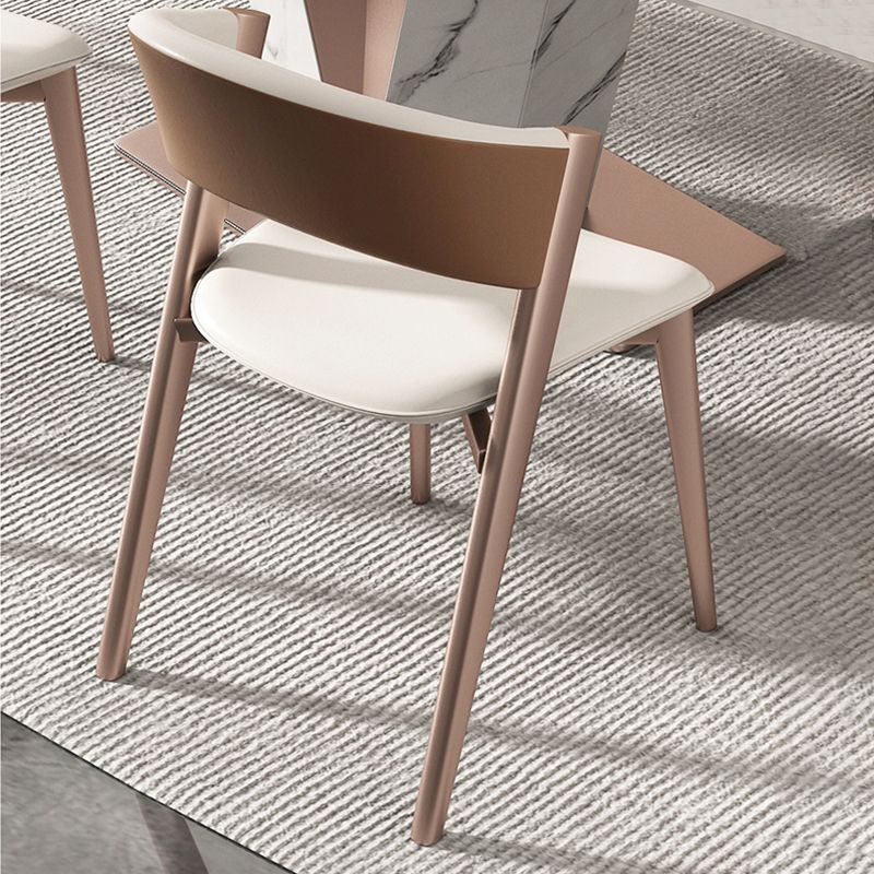 Modern Side Chair Metal Open Back Dining Room Chair for Brasserie
