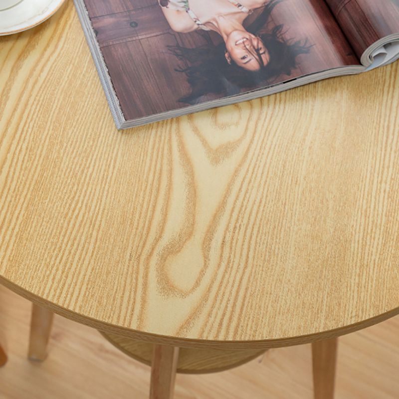 Industrial Natural Wood Bar Table 23.6"W Round Top Bistro Table for Cafe