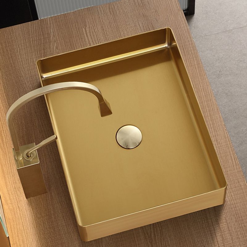 Modern Stainless Steel Sink Rectangular Basin Sink for Bathroom(Faucet Not Included )