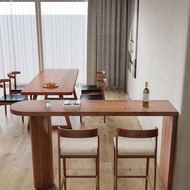Mesa de barra de estilo industrial Madera de madera de madera Cilíndrica Mesa de pub para comedor para comedor