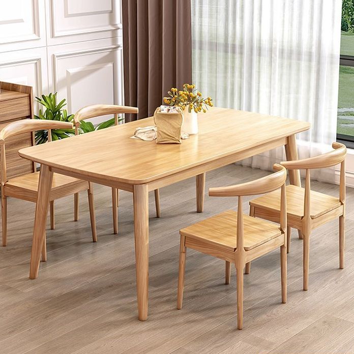 Mesa de comedor estándar industrial Rectángulo Mesa de comedor de madera maciza para cocina