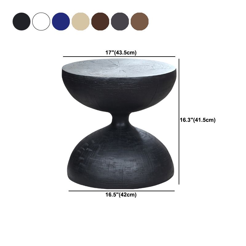 Round Old Solid Wood Table with Pedestal Base Design French Country Style Side Table