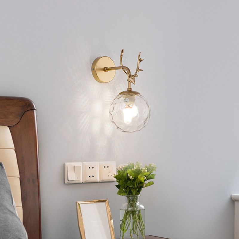 Contemporary Style Ball Wall Mounted Lamps Glass 1 Light Wall Light Sconce