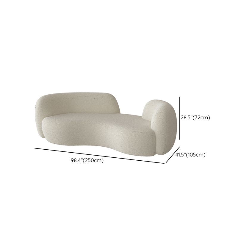 Contemporary Fabric Curved Sofa Tight Back Tuxedo Arm Seating
