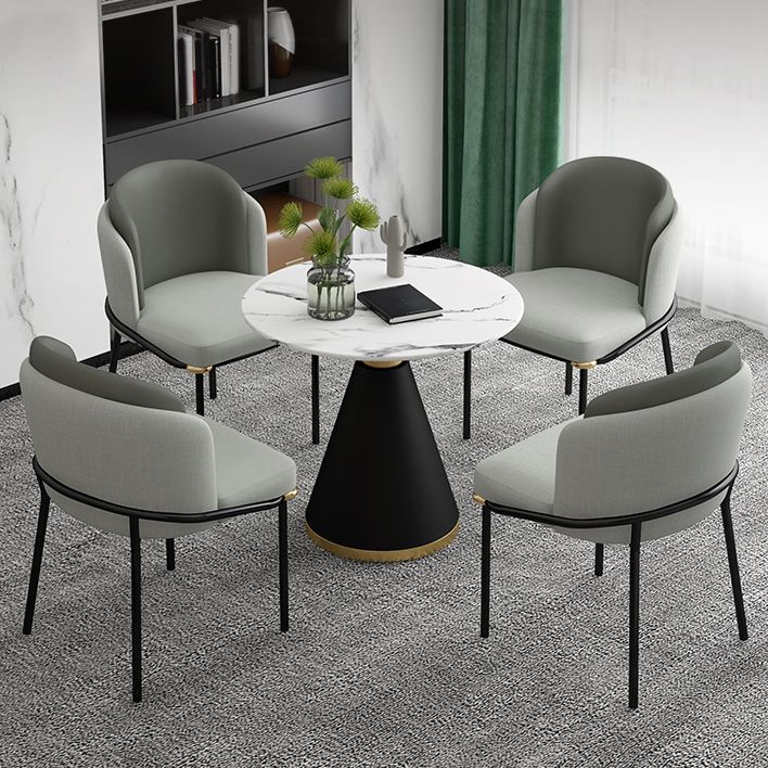 Glam Sintered Stone Dining Table Set Round 1/2/5 Pieces Dining Table Set for Home Use