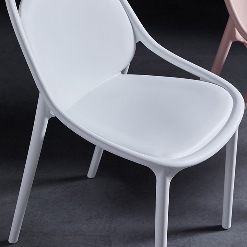 Contemporary Style Stackable Dining Chair Plastic Open Back Side Chair