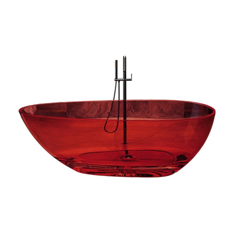 Flat Bottom Soaking Bathtub Antique Finish Oval Modern Bath Tub