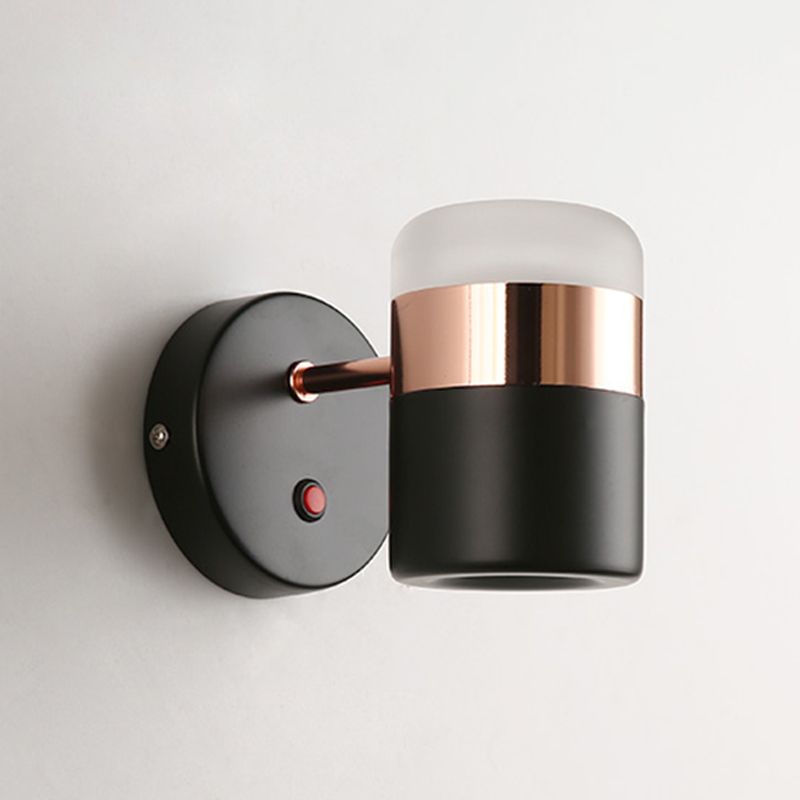 Half Cylinder Shade Metal Wall Sconce Modern Style 1 Light Reading Wall Mount Lighting