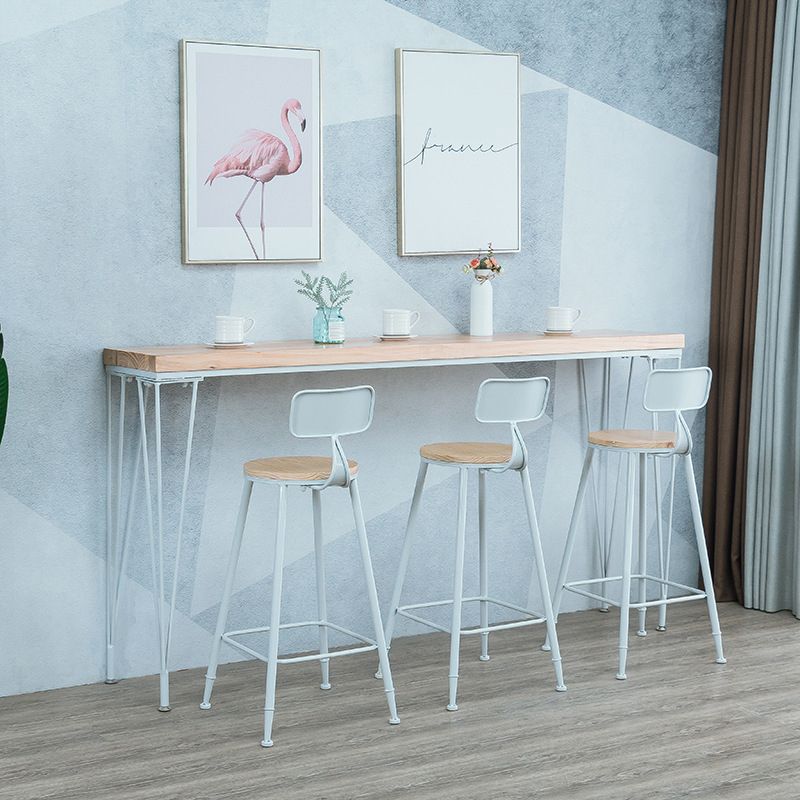 Natural Solid Wood Bar Table Modern Dining Table for Kitchen Living Room