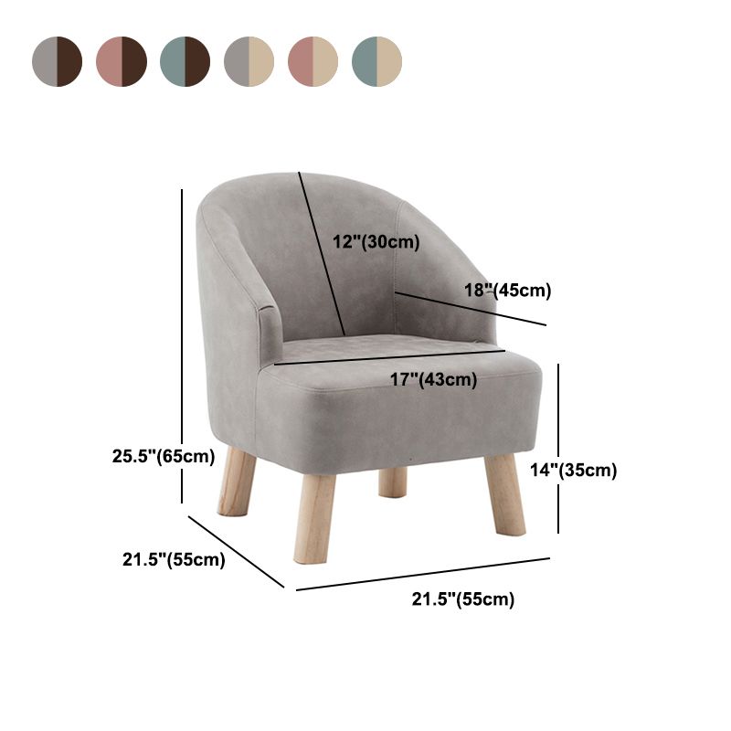 Faux Leather Chair Barrel Chair Solid Wood Frame Chair for Living Room