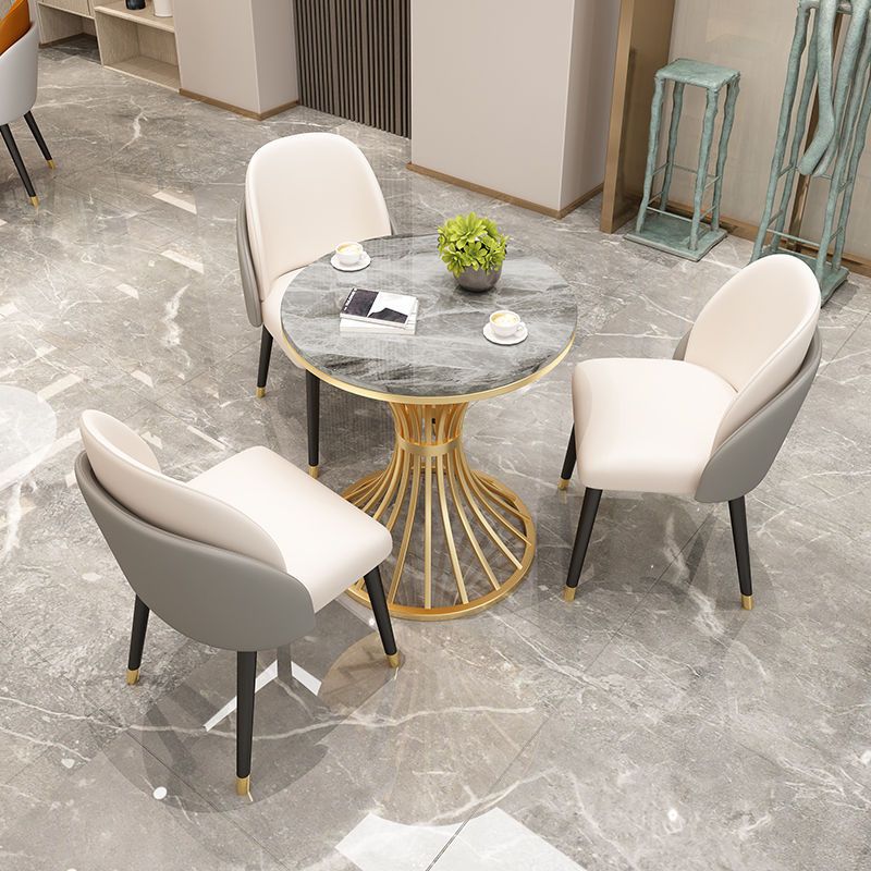 Table à manger glam rond de piédestal