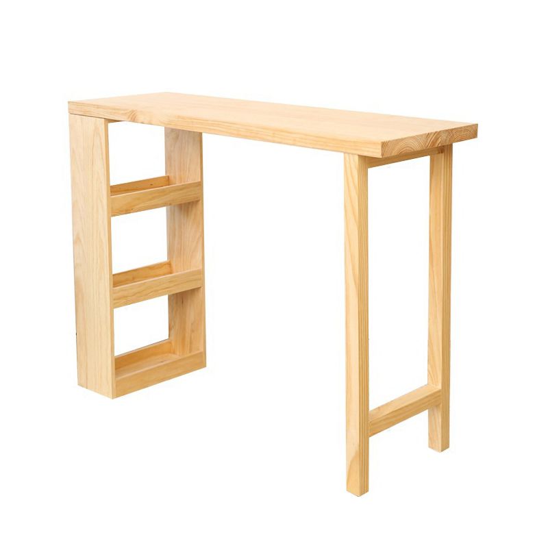 Modern 1/2/3 Pieces Bar Table Set Rectangle Wood Counter Table with High Stools for Cafe