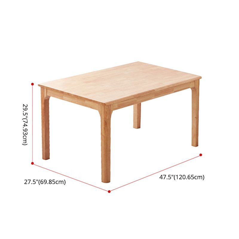 Modern Style Solid Wood Dining Table with Rectangle Shape Standard Height Table for Home Use