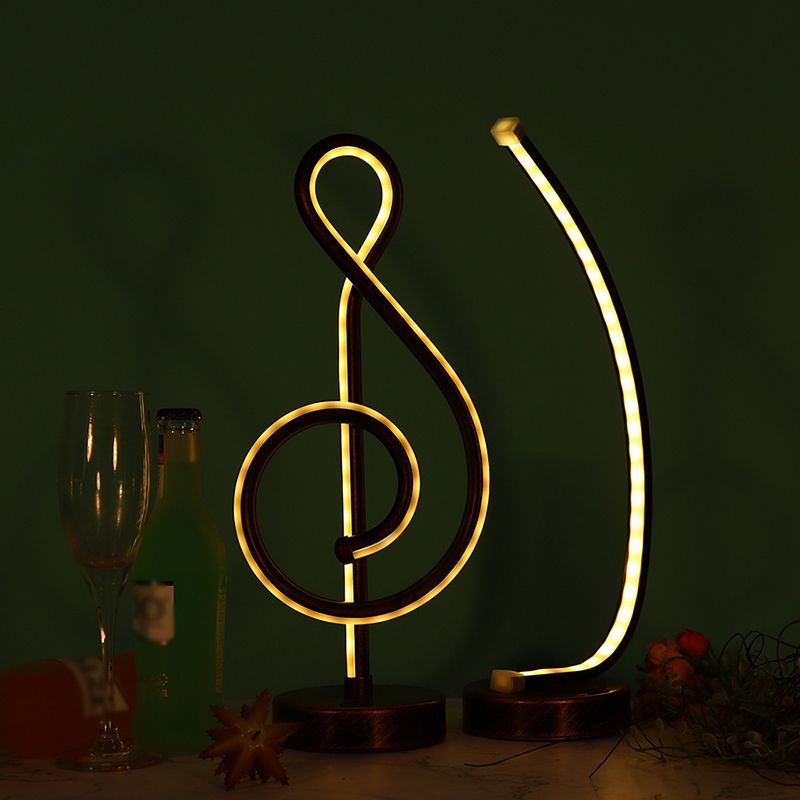 1 lampada da comodino lineare leggero lampade in metallo metallico contemporaneo in nero