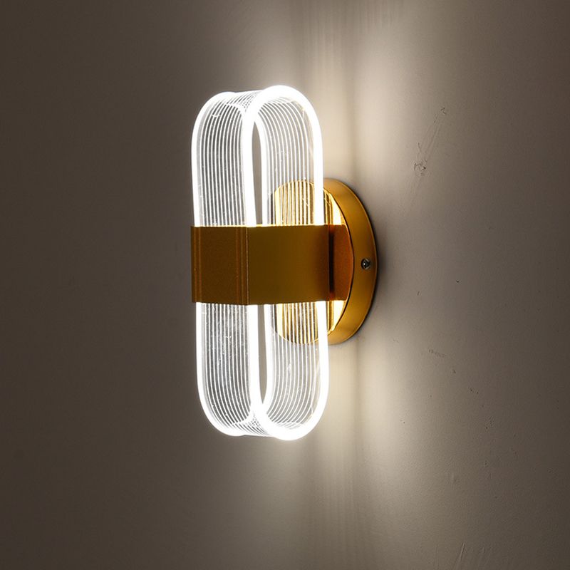 Geometrische Wandleuchten moderne Wandlampe Metall 2 Lichtwandleuchte in Gold