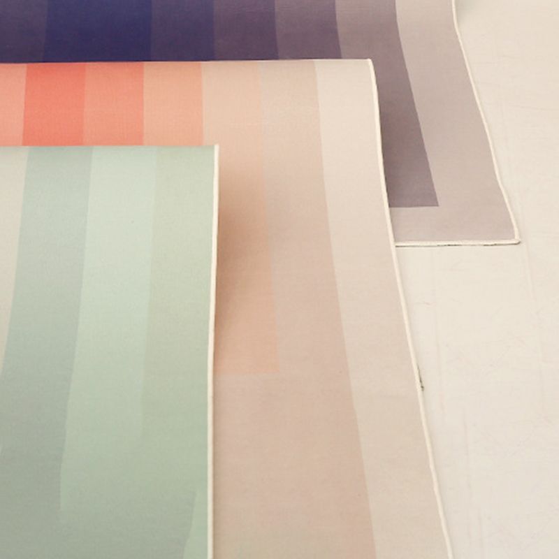 Orange Modern Rug Polyester Striped Rug Washable Rug for Home Decor