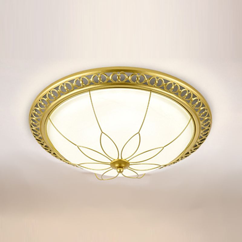 Modern Style Round Flush Mount Light Metal 2-Light Flush Ceiling Lights