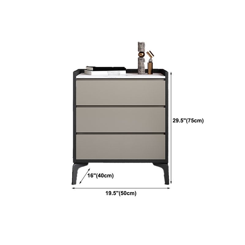 Contemporary Engineered Wood Chest Bedroom Storage Chest in Gray with Drawers