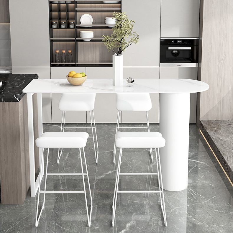 Modern 1/2/5 Pieces Sintered Stone Pub Table Set Fixed Table Counter Table