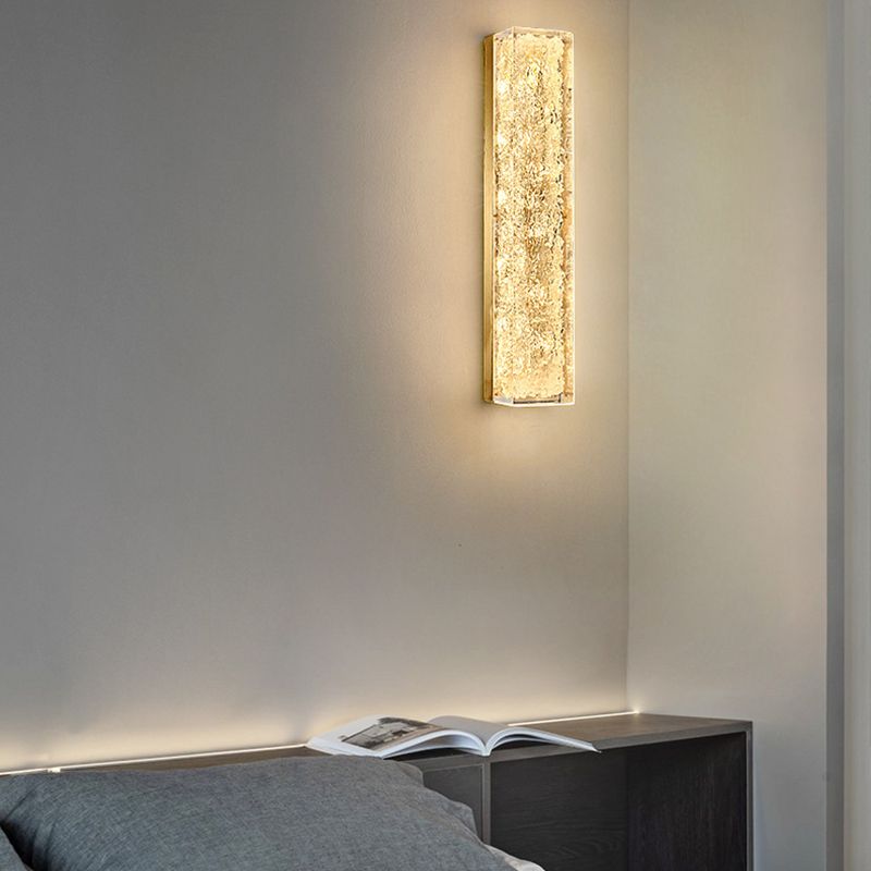 Rectangle Modern Wall Mounted Fixture Solid Brass and Resin LED Wall Sconce