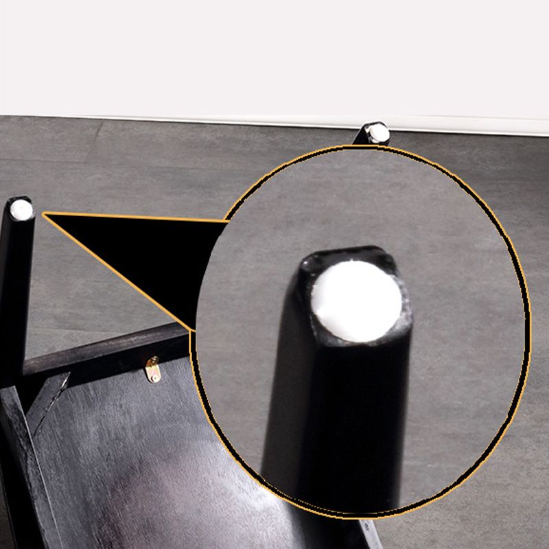 Solid Wood Side Chair Modern Black Indoor Dining Chair for Living Room