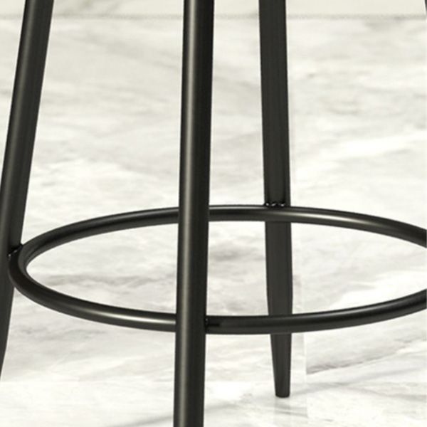 Modern Armless Backrest Counter Stool Iron Cashier Bar Stool with Cushion and Pedal