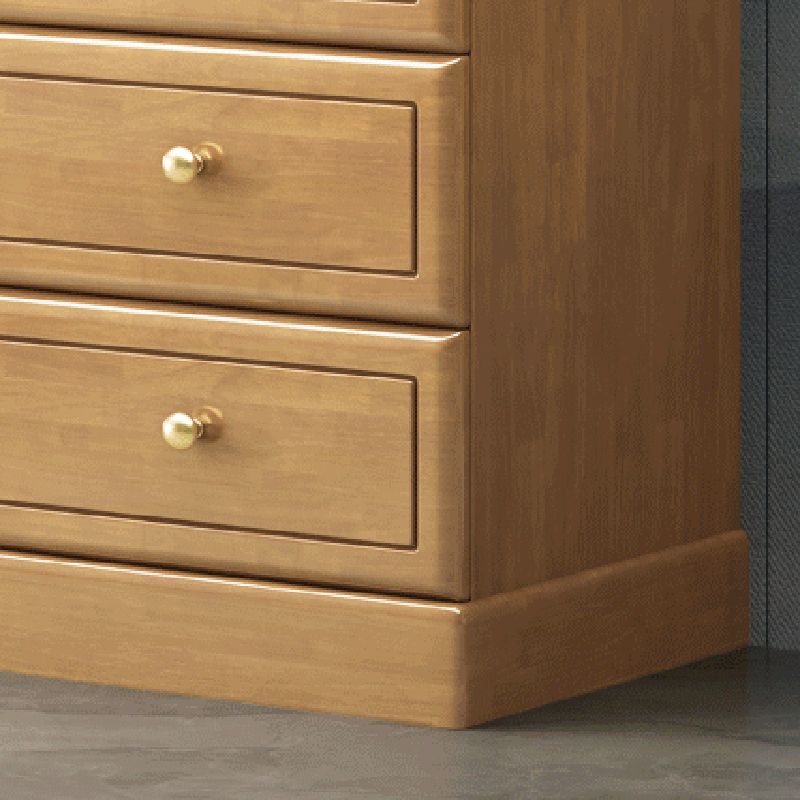 Rubberwood Accent Cabinet with Drawers Contemporary Storage Cabinet