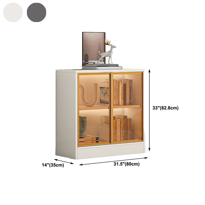 White/ Black Wooden Display Stand Modern Display Cabinet with Glass Doors