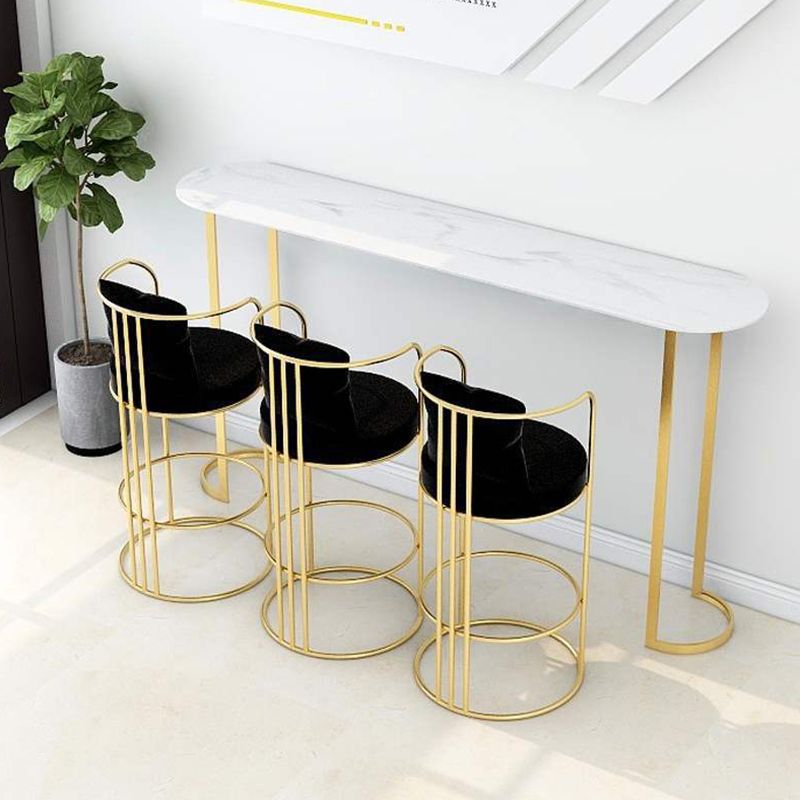 Glam Pub Table Oval Bar Height Double Pedestal Bar Table for Indoor