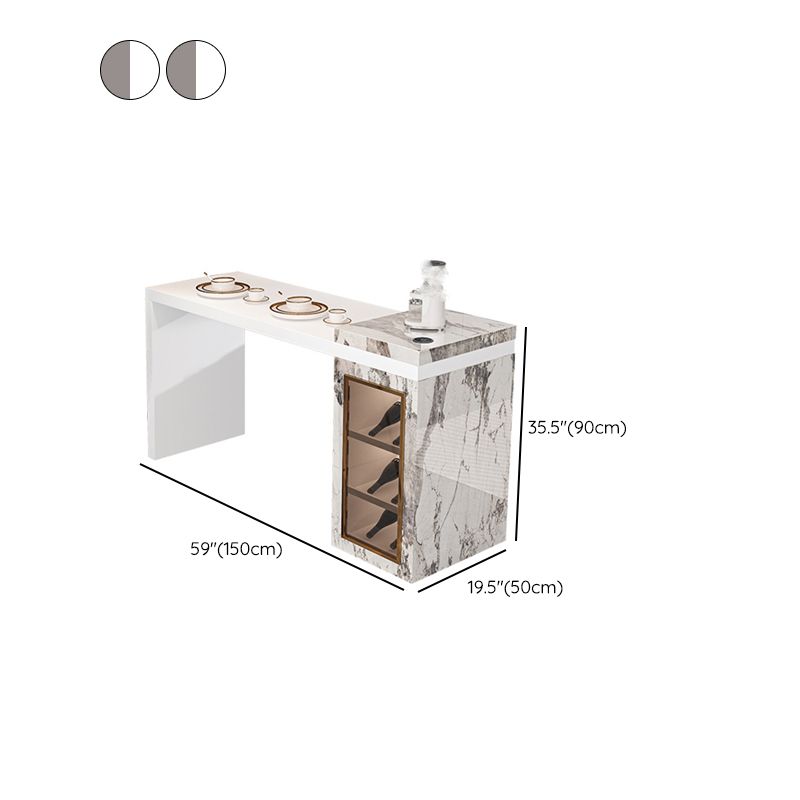 Modem & Contemporary Rectangle Stone Pub Bar Table for Living Room