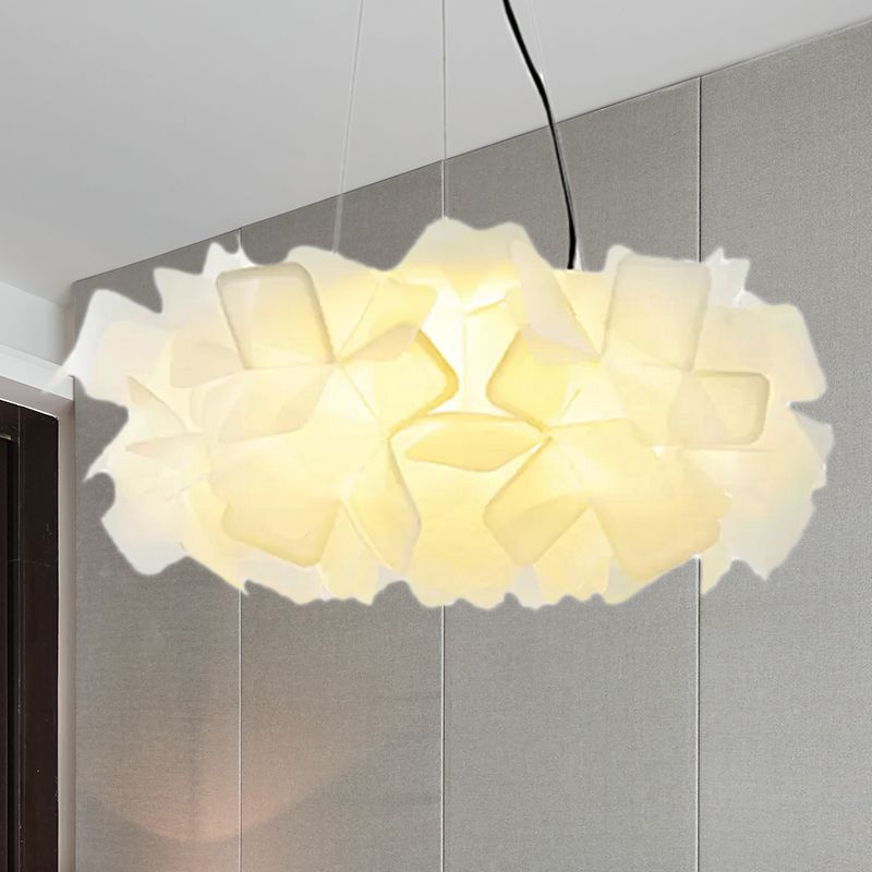 Braun/Blau/Lila Blüte Drop Anhänger zeitgemäß 21 "/27,5" breite 1-Licht-Acryldecklampe für Wohnzimmer