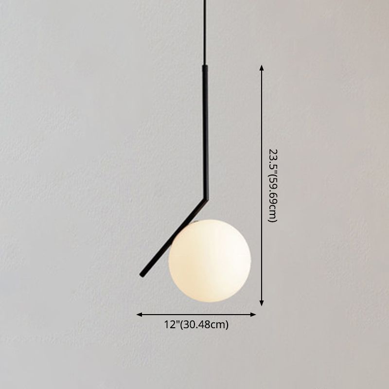1 luminaires suspendus légers au milieu du siècle moderne en verre blanc suspendu suspendu pour chambre à coucher
