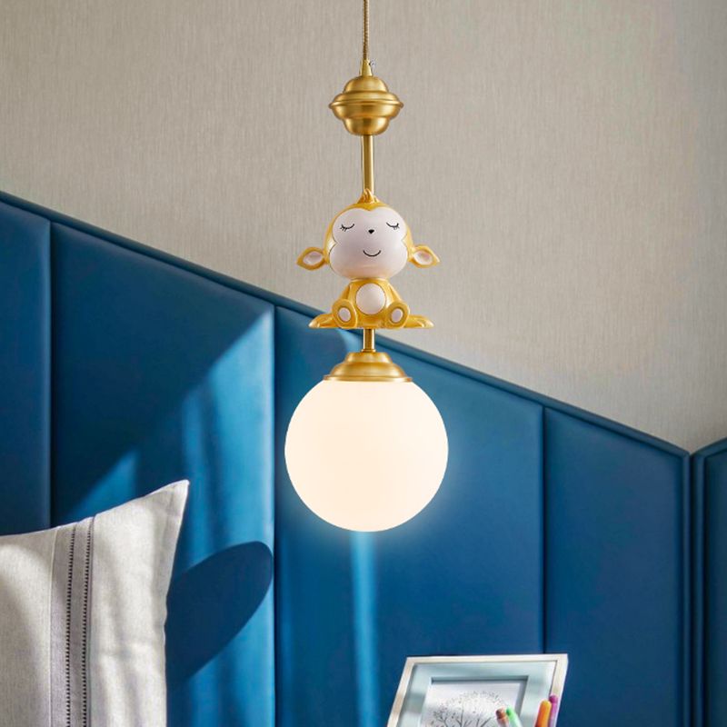 Finishale en or singe pendule lampe de lampe 1