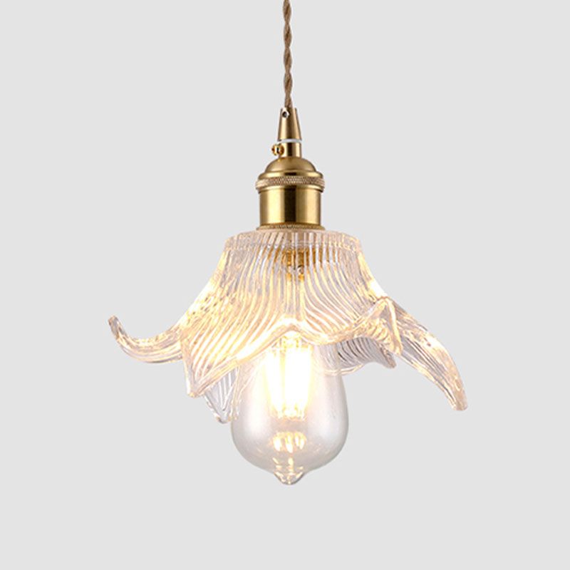 One Head Modern Clear Glass Pendant Light Bedroom Living Room Dining Room Pendant