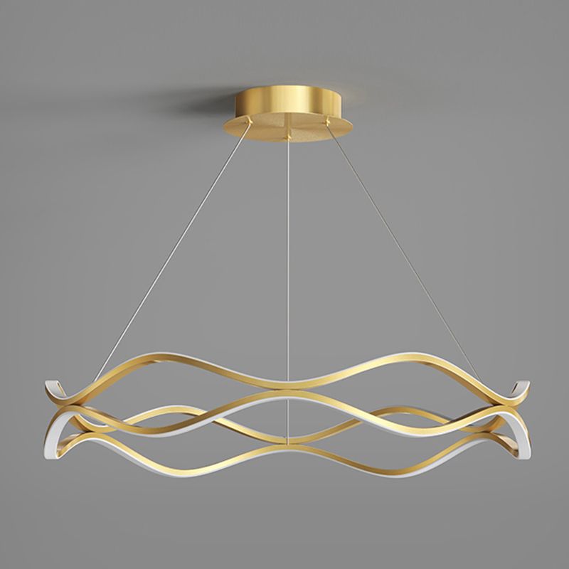 Twisting Shade Metal Chandelier Lights Modern 2- Light Chandelier Lighting Fixtures