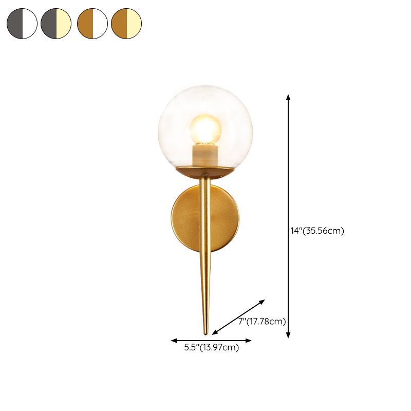 Contemporary Vanity Lighting Globe Glass Wall Light Fixture for Bathroom