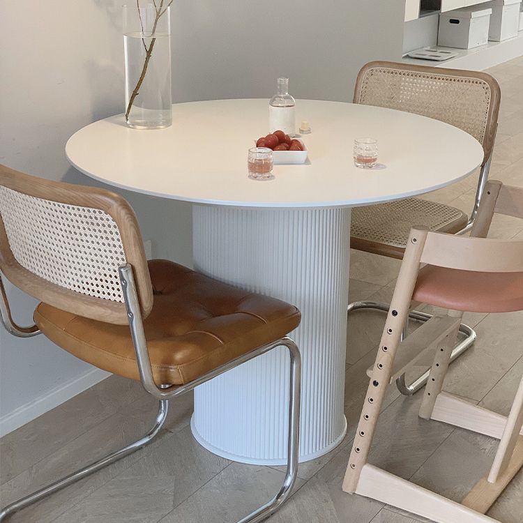 Sintered Stone Top Round Table for Restaurant Modern Kitchen Table with Pedestal Base